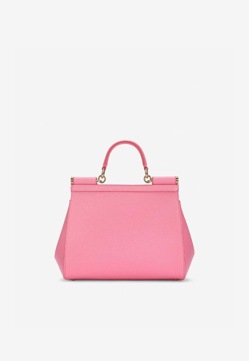 Large Sicily Top Handle Bag in Dauphine Calf Leather