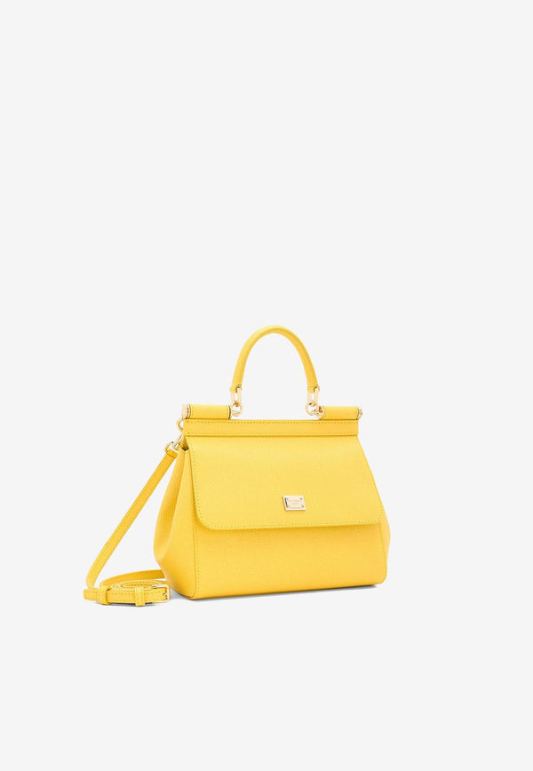 Medium Sicily Top Handle Bag in Dauphine Leather