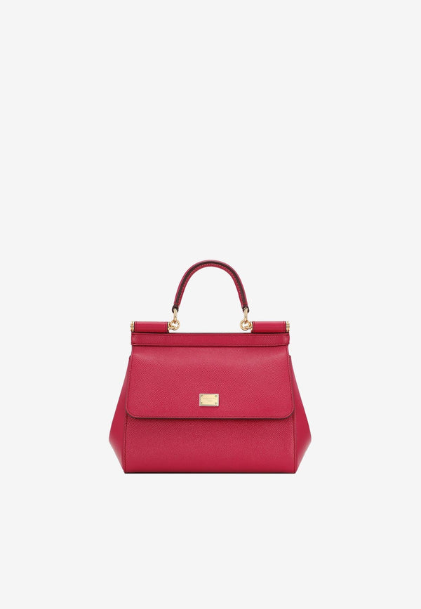 Medium Sicily Top Handle Bag in Dauphine Leather