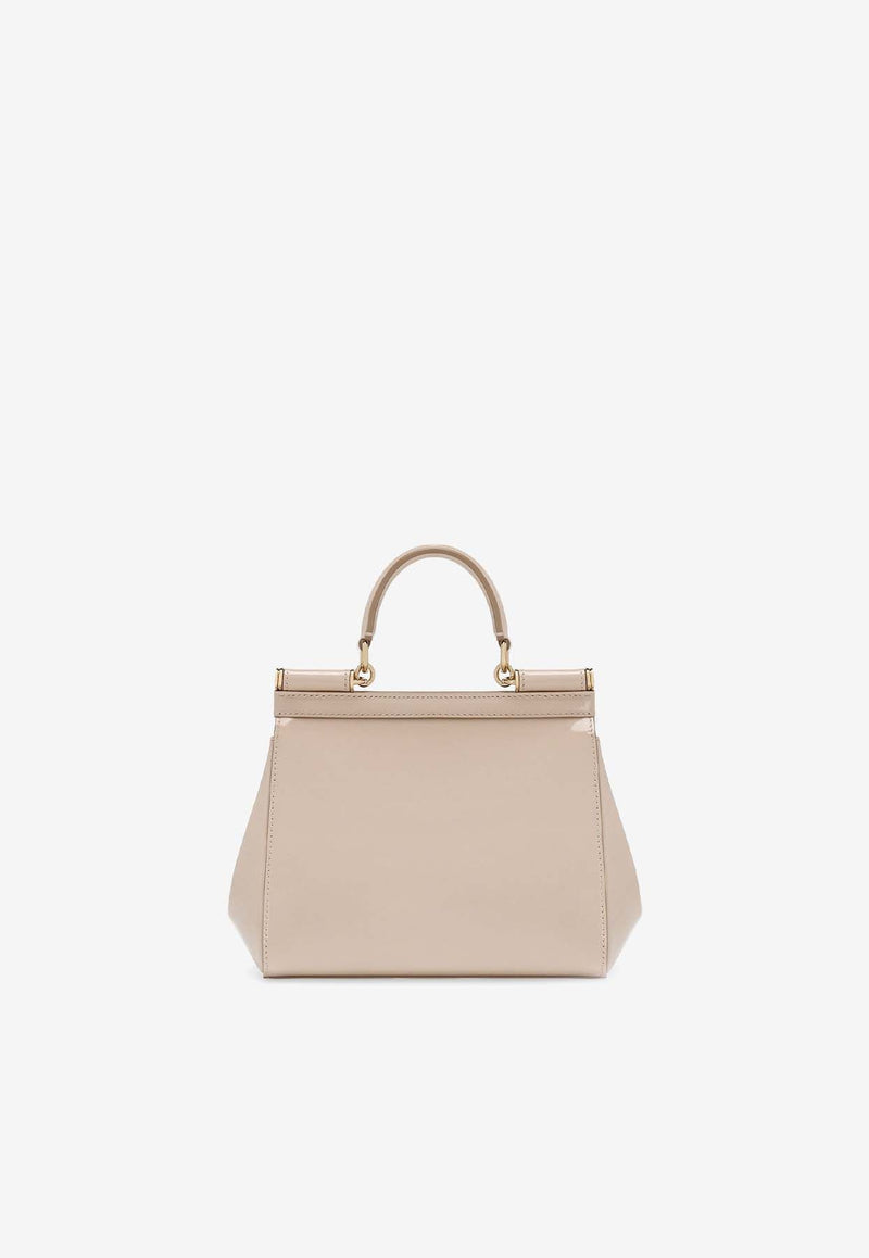 Medium Sicily Leather Top Handle Bag