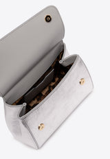 Medium Sicily Crossbody Bag in Metallic Leather