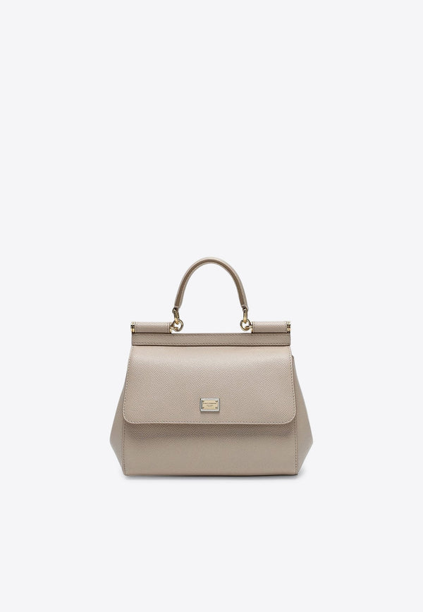 Medium Sicily Top Handle Bag in Dauphine Leather