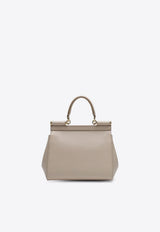 Medium Sicily Top Handle Bag in Dauphine Leather