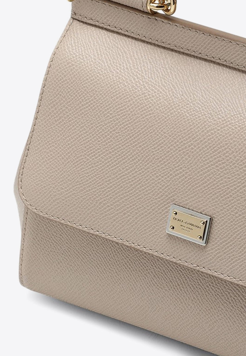 Medium Sicily Top Handle Bag in Dauphine Leather