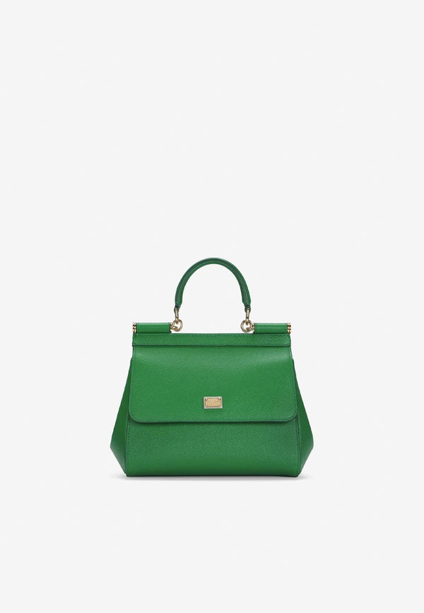 Medium Sicily Top Handle Bag in Dauphine Calf Leather