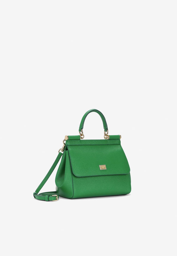 Medium Sicily Top Handle Bag in Dauphine Calf Leather