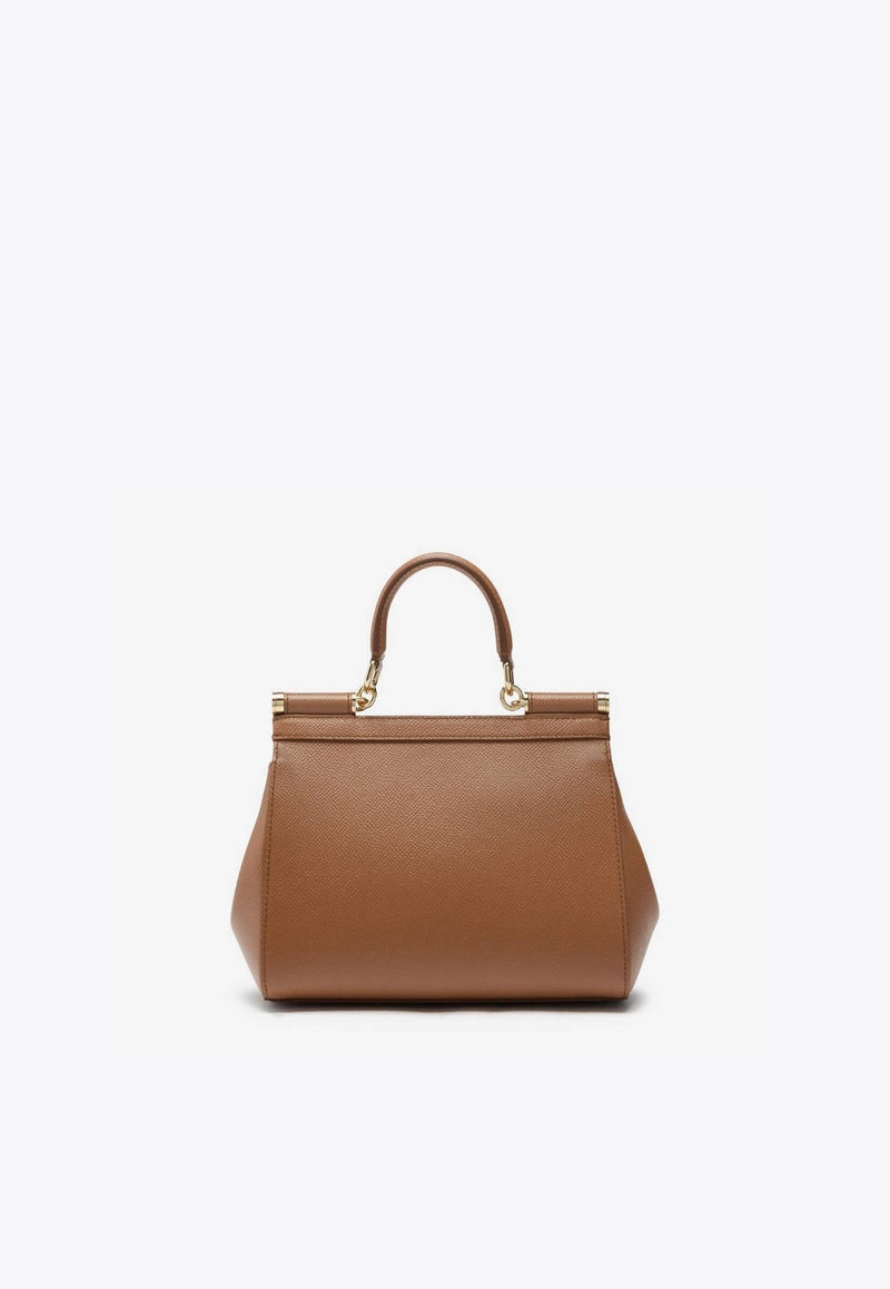 Medium Sicily Top Handle Bag in Dauphine Leather