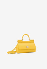 Small Sicily Top Handle Bag in Dauphine Leather