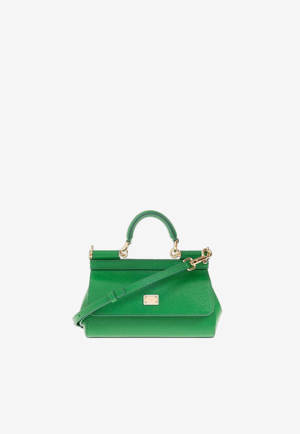 Small Sicily Top Handle Bag in Dauphine Leather