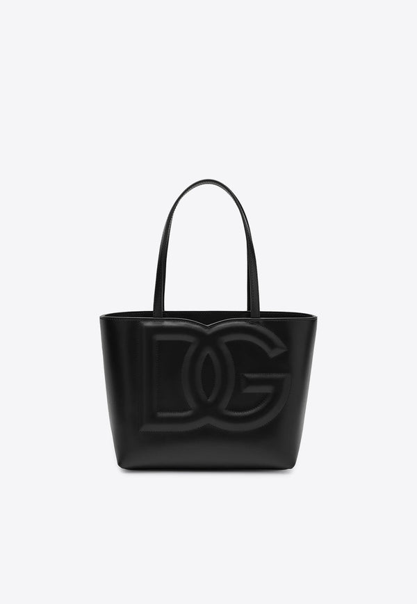 Small DG Logo Calf Leather Tote Bag