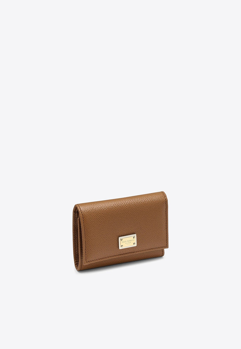 Logo Tag French-Flap Leather Wallet