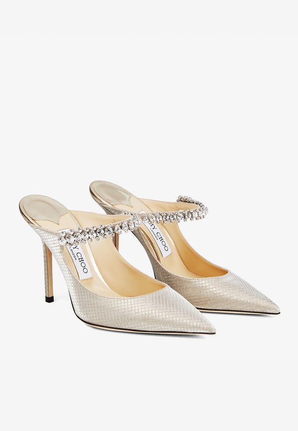 Bing 100 Crystal-Embellished Mules in Glitter Fabric