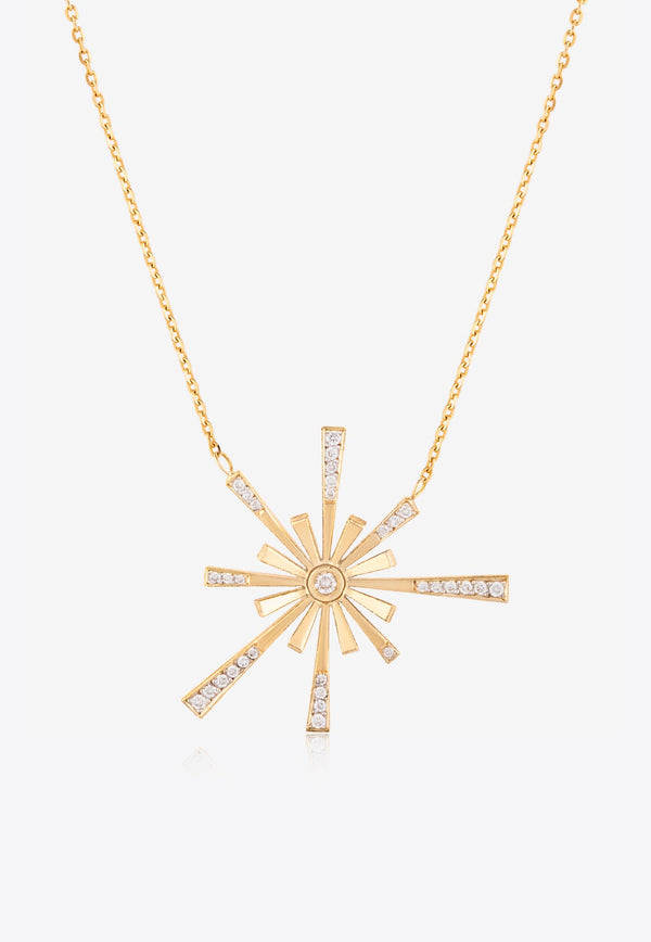 Diamond Blooms Collection 18-karat Yellow Gold Necklace with White Diamonds