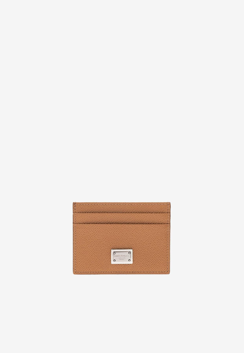 Logo Plate Leather Cardholder