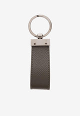 Logo Plate Leather Keyring