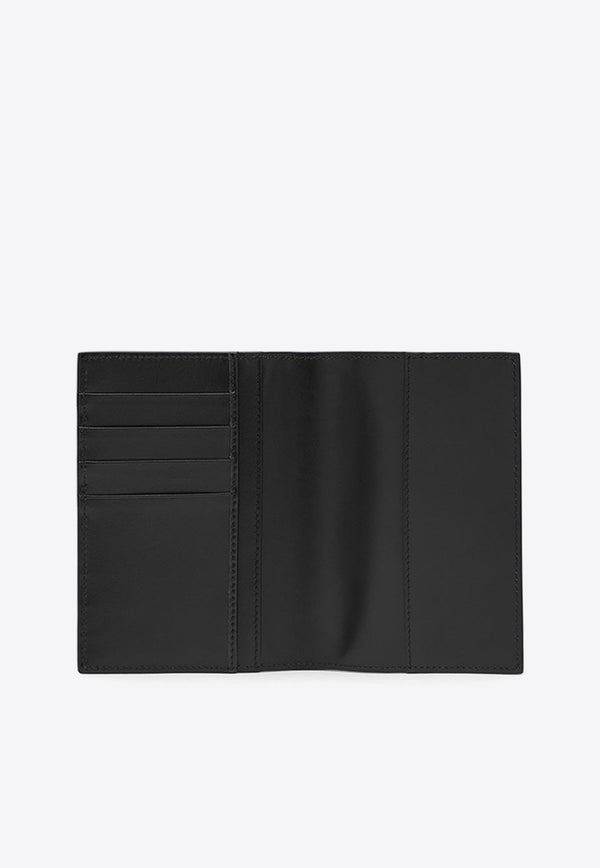 Logo-Detailed Leather Passport Holder