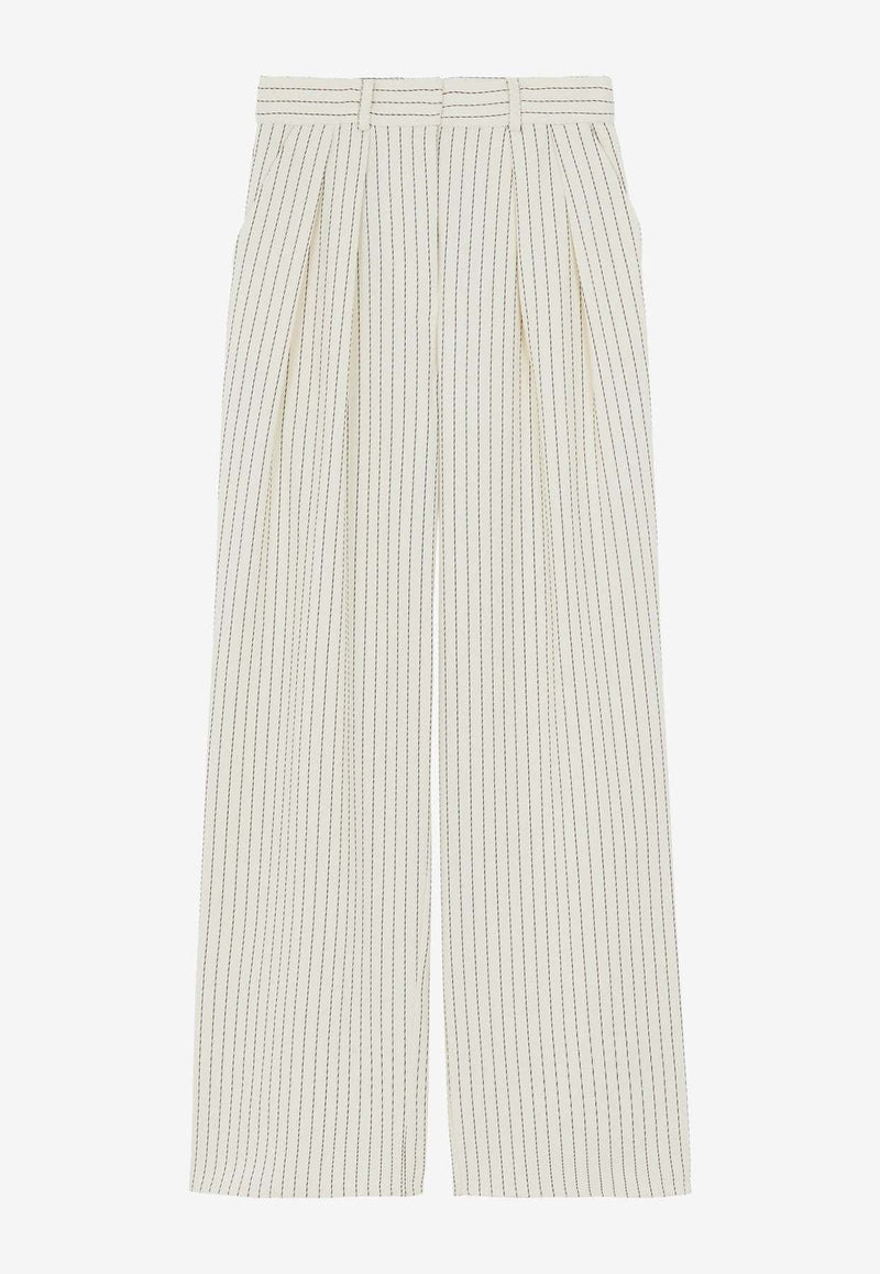 Ripley Wide-Leg Pinstripe Pants