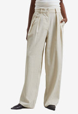 Ripley Wide-Leg Pinstripe Pants