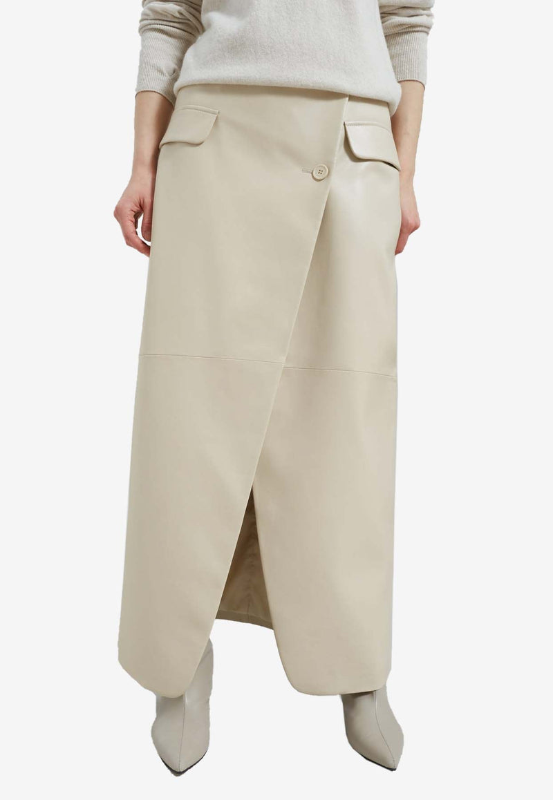 Nan Faux Leather Maxi Wrap Skirt