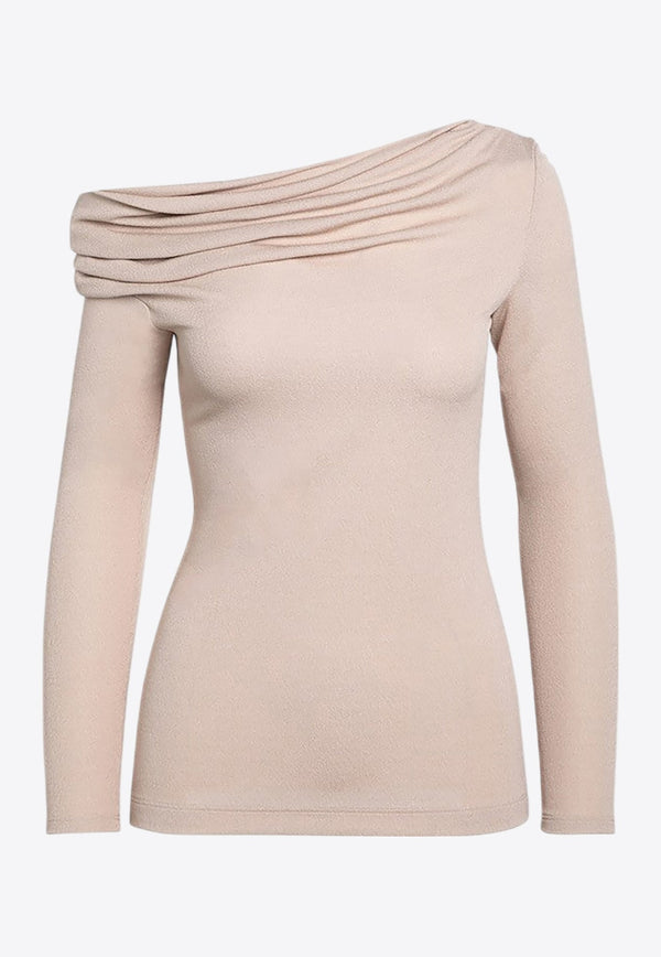 One-Shoulder Draped Sweater