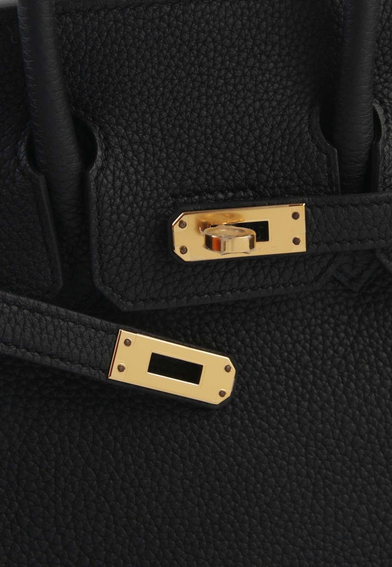 Birkin 25 Verso in Black and Toundra Togo Leather with Gold Hardware