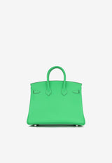 Birkin 25 in Vert Comic Swift Leather with Palladium Hardware