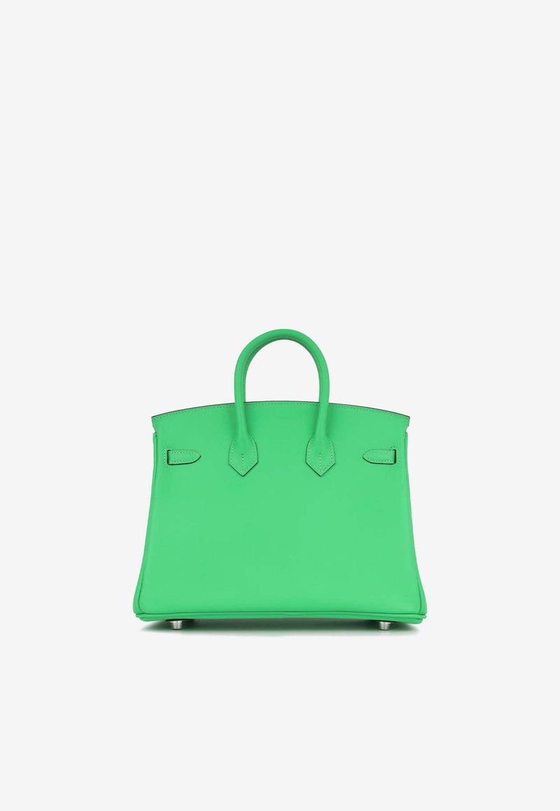 Birkin 25 in Vert Comic Swift Leather with Palladium Hardware