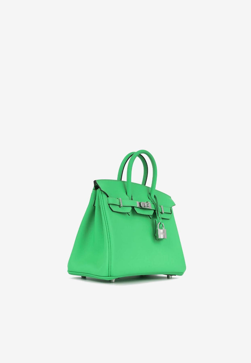 Birkin 25 in Vert Comic Swift Leather with Palladium Hardware