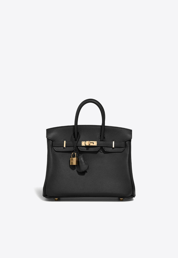 Birkin HSS 25 in Black and Bleu de France Swift with Permabrass Hardware