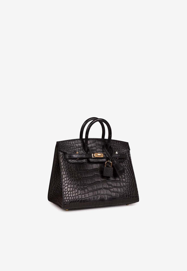 Birkin 20 Sellier in Black Matte Alligator Leather with Gold Hardware