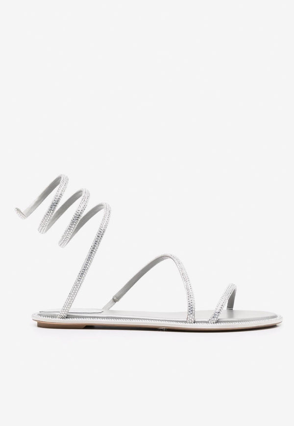 Cleo Crystal-Embellished Flat Sandals