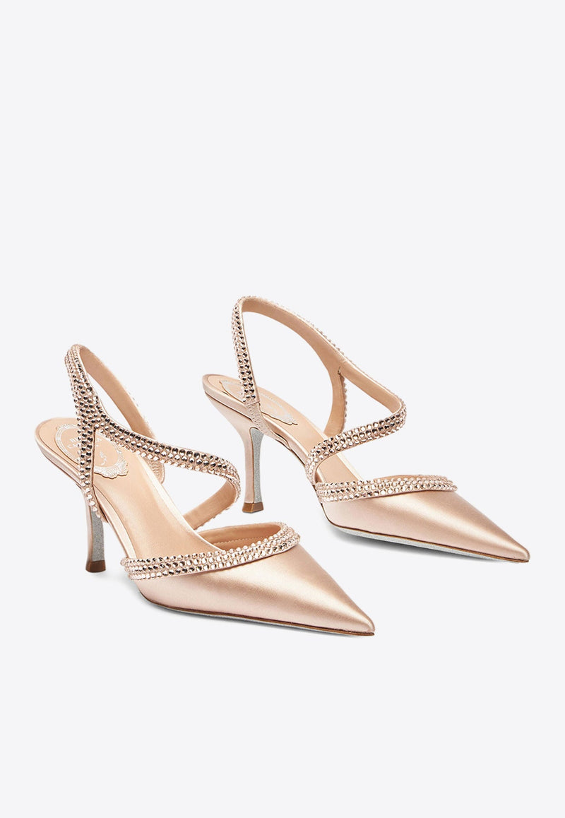 Lisa 80 Crystal-Embellished Slingback Pumps