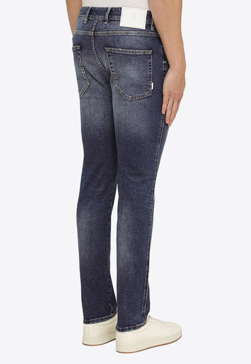 Logo Patch Washed-Out Jeans
