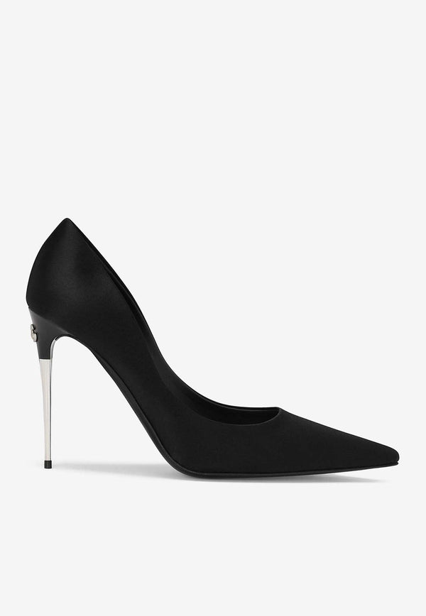 Lollo 105 Pointed Satin Pumps