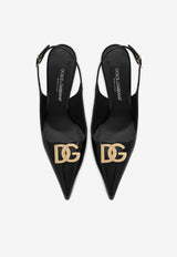 Lollo 90 Slingback Pumps in Polished Calfskin