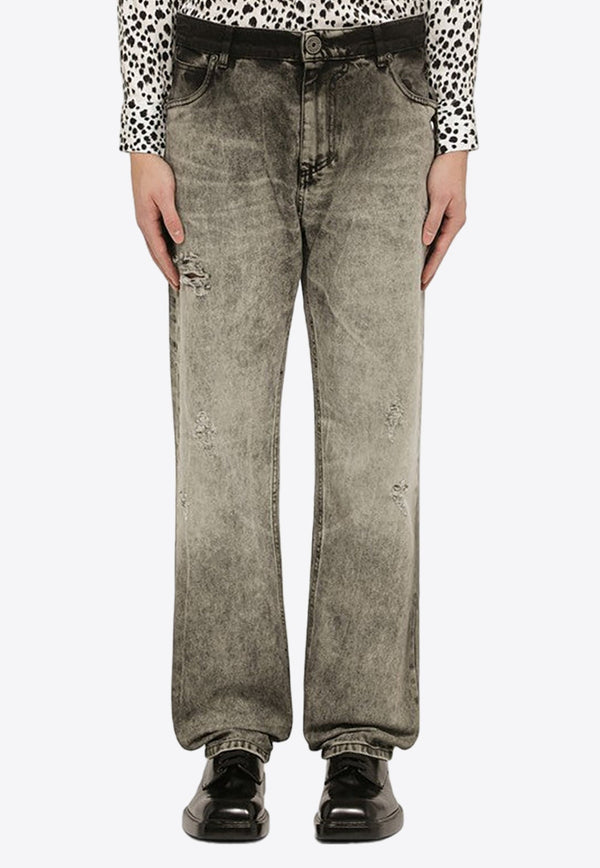 Degrade Washed-Out Straight-Leg Jeans