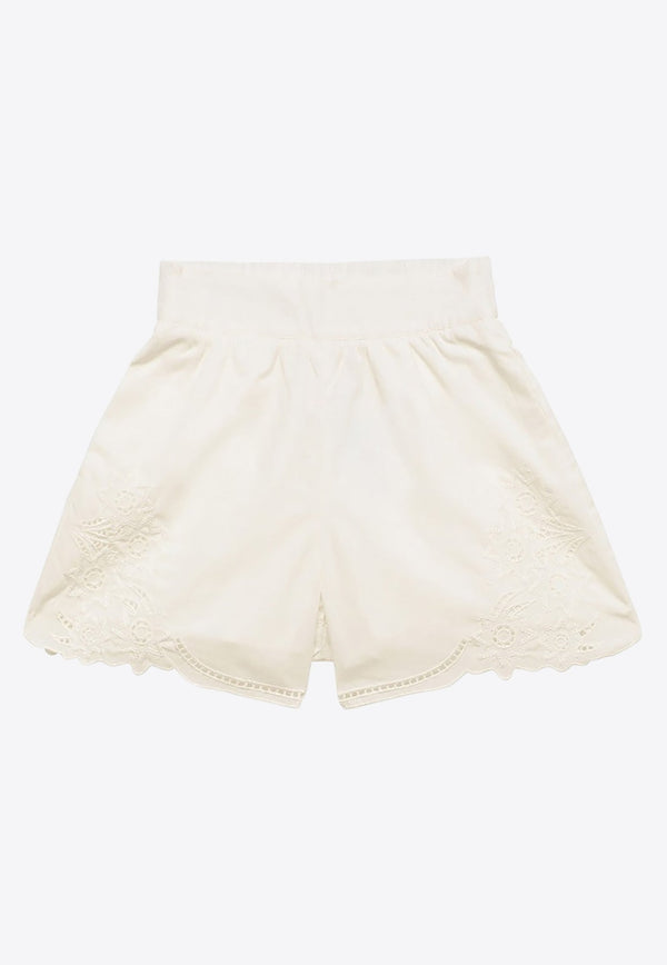 Girls Logo Embroidered Mini Shorts