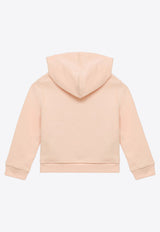 Girls Zip-Up Hooded Sweatshirt with Eyelet Detail