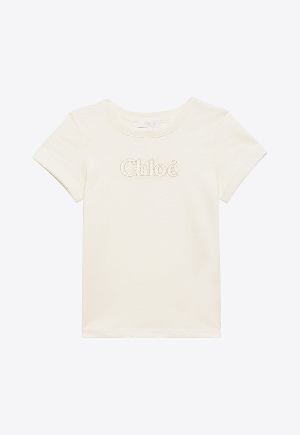 Girls Logo Embroidered Crewneck T-shirt