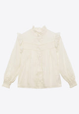 Girls Long-Sleeved Ruffled Shirt