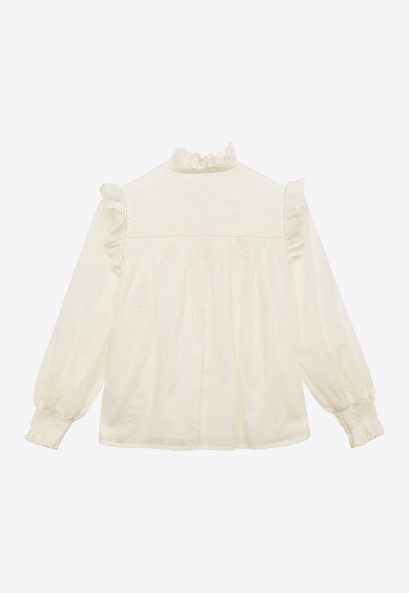 Girls Long-Sleeved Ruffled Shirt