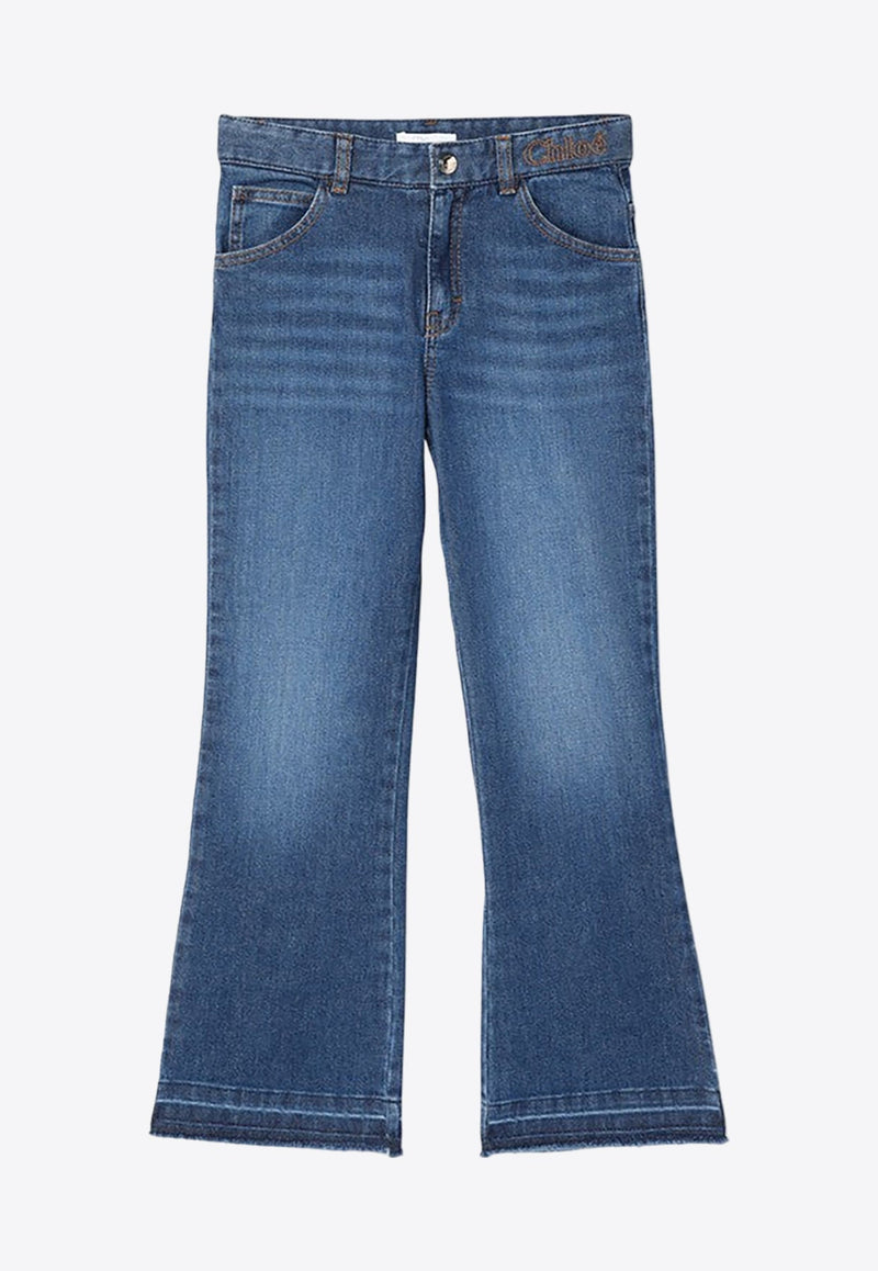 Girls Washed Denim Pants