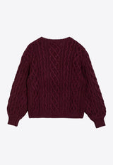 Girls Cable Knit Wool Sweater