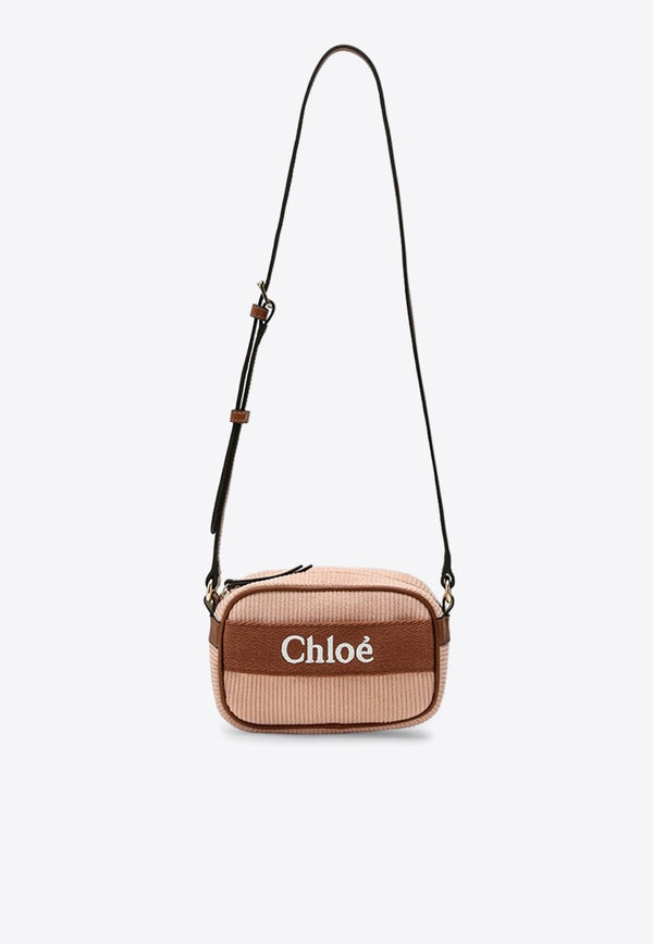 Ribbed Logo Shoulder Bag