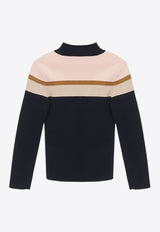 Girls Wool Blend High-Neck Sweater