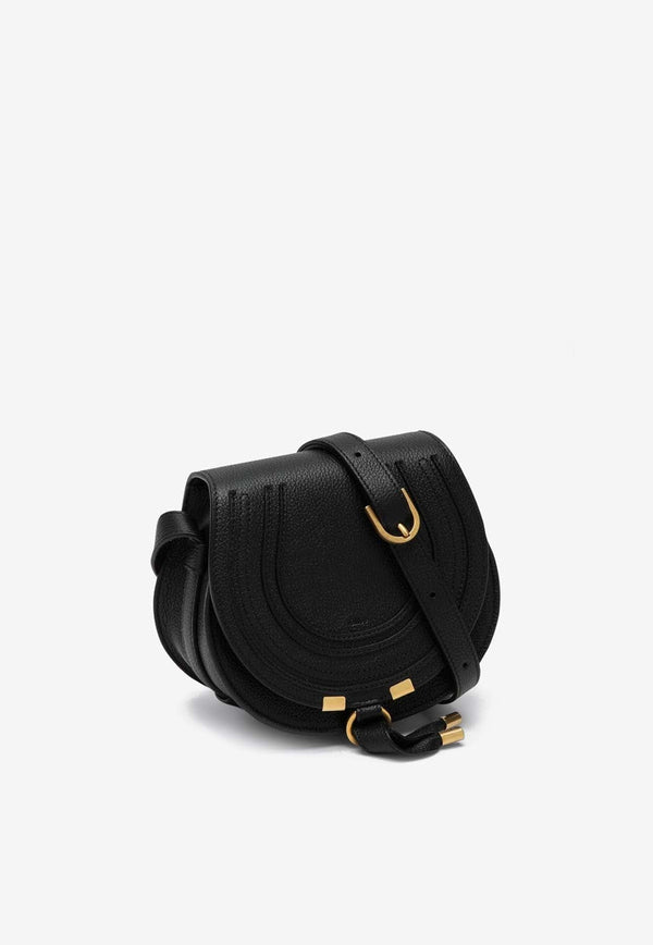 Small Marcie Saddle Bag in Grained Leather