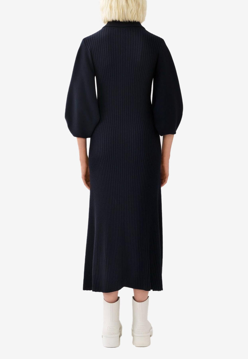 Polo Midi Dress in Wool