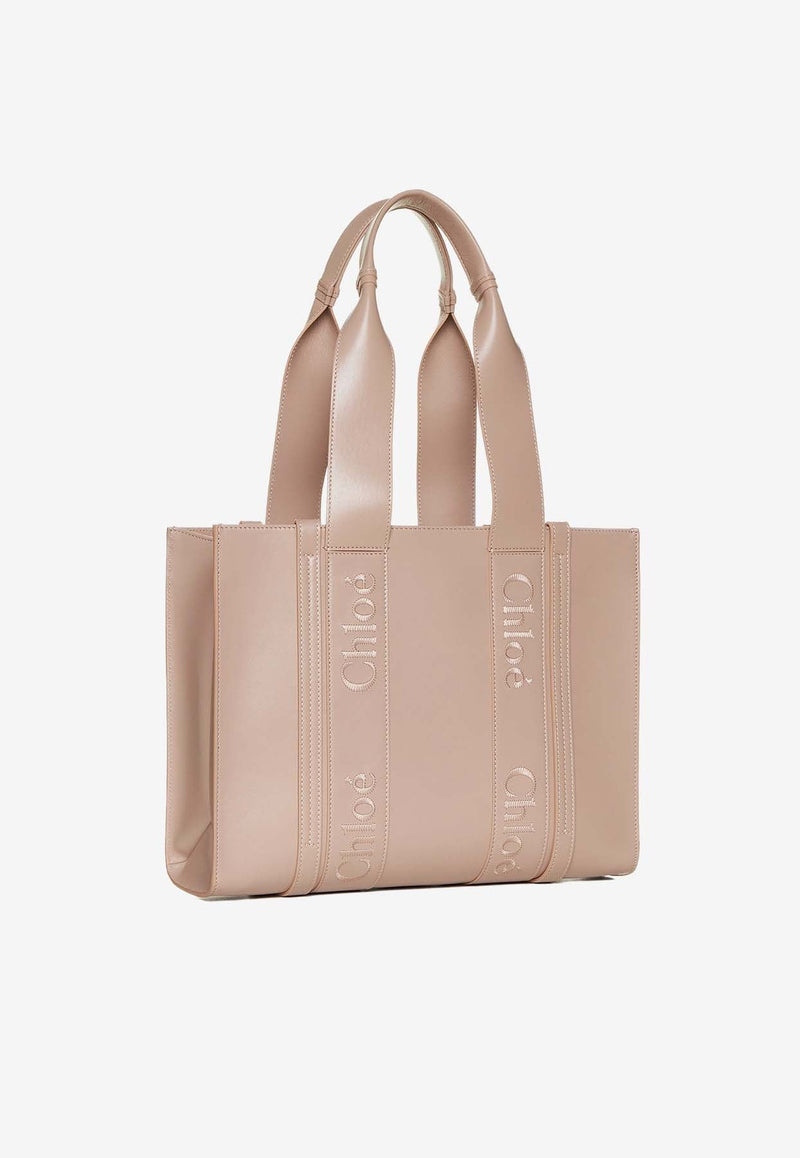 Medium Woody Tote Bag in Calf Leather