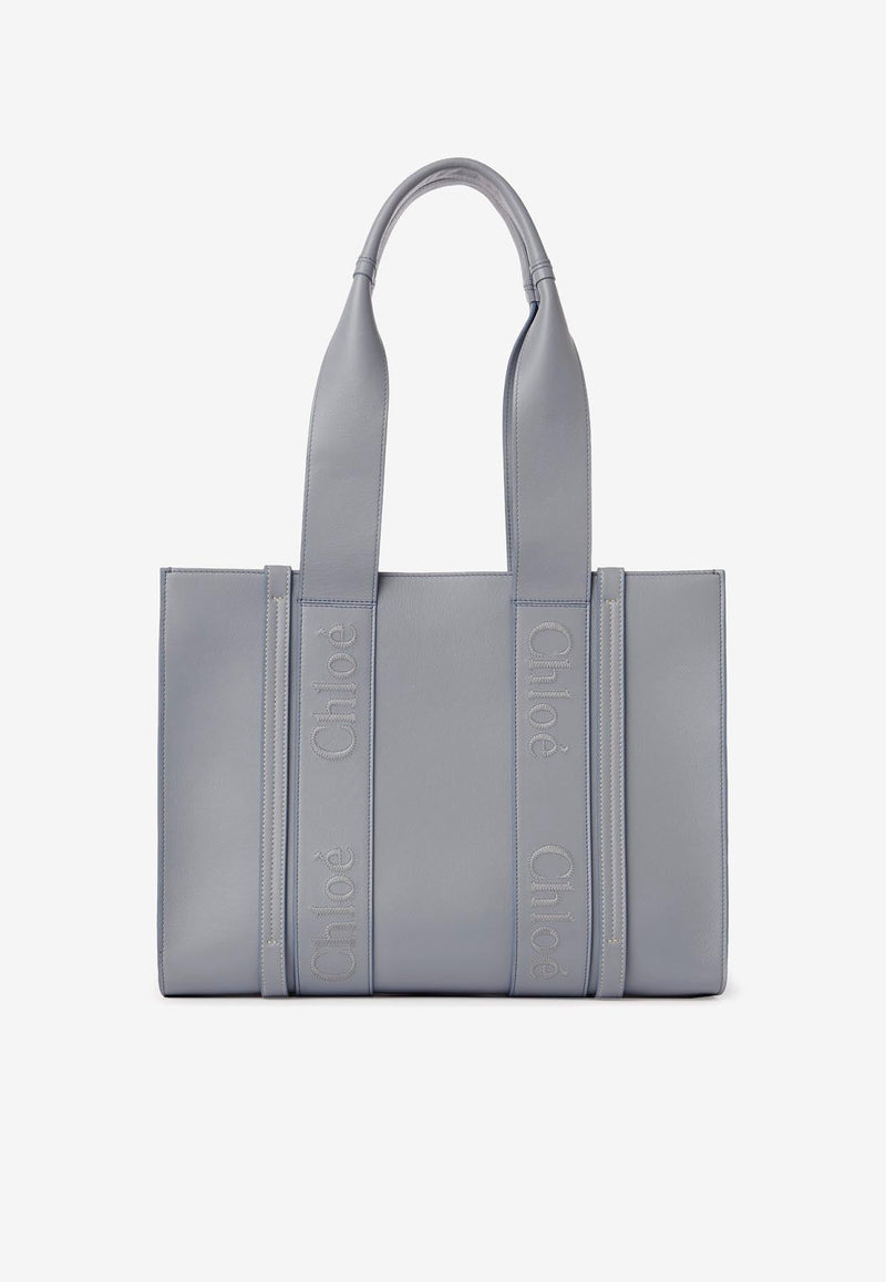 Medium Woody Tote Bag in Calf Leather