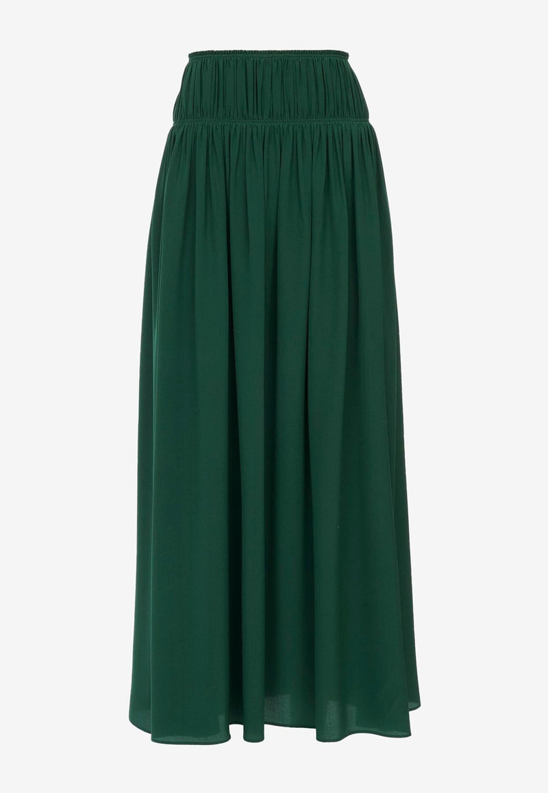 Flared Maxi Skirt in Silk